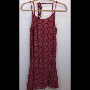 Brandy Melville Red Boho  Dress One Size